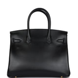 Hermes Birkin 30 Black Tadelakt Gold Hardware