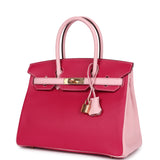 Hermes Special Order (HSS) Birkin 30 Rose Mexico and Rose Sakura Chevre Rose Gold Hardware