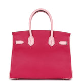 Hermes Special Order (HSS) Birkin 30 Rose Mexico and Rose Sakura Chevre Rose Gold Hardware