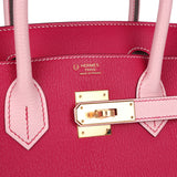 Hermes Special Order (HSS) Birkin 30 Rose Mexico and Rose Sakura Chevre Rose Gold Hardware