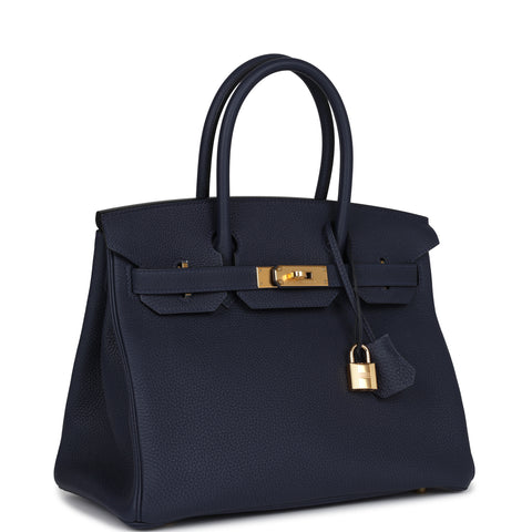 Hermes Birkin 30 Bleu Nuit Togo Gold Hardware