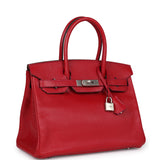 Pre-owned Hermes Special Order (HSS) Birkin 30 Rouge Casaque Verso Chevre Brushed Palladium Hardware