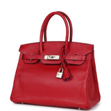 Pre-owned Hermes Special Order (HSS) Birkin 30 Rouge Casaque Verso Chevre Brushed Palladium Hardware