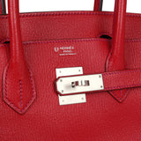 Pre-owned Hermes Special Order (HSS) Birkin 30 Rouge Casaque Verso Chevre Brushed Palladium Hardware