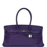 Pre-owned Hermes Shoulder Birkin 42 JPG Iris Clemence Palladium Hardware