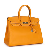 Pre-owned Hermes Birkin 35 Jaune D'or Candy Epsom Permabrass Hardware