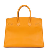 Pre-owned Hermes Birkin 35 Jaune D'or Candy Epsom Permabrass Hardware