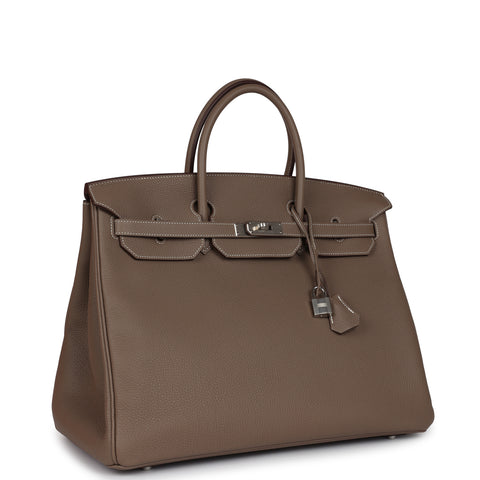 Hermes Birkin 40 Etoupe Togo Palladium Hardware