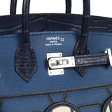 Hermes Night Sac Faubourg Birkin 20 Bleu Marine Matte Alligator Palladium Hardware