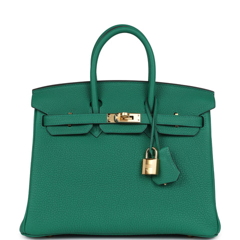 Hermes Birkin 25 Vert Vertigo Togo Gold Hardware