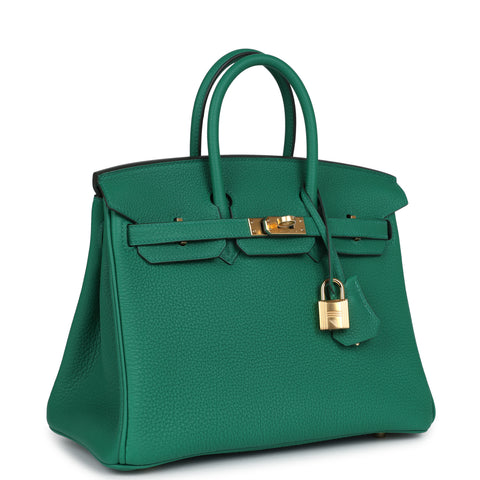 Hermes Birkin 25 Vert Vertigo Togo Gold Hardware