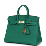 Hermes Birkin 25 Vert Vertigo Togo Gold Hardware