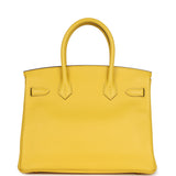 Hermes Birkin 30 Jaune de Naples Taurillon Novillo Rose Gold Hardware