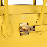 Hermes Birkin 30 Jaune de Naples Taurillon Novillo Rose Gold Hardware