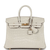 Hermes Birkin 25 Beton Matte Alligator Gold Hardware