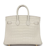 Hermes Birkin 25 Beton Matte Alligator Gold Hardware