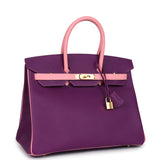 Hermes Special Order (HSS) Birkin 35 Rose Confetti and Anemone Epsom Gold Hardware