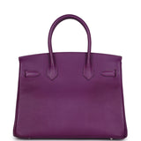 Pre-owned Hermes Birkin 30 Anemone Epsom Palladium Hardware