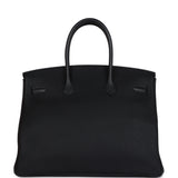 Pre-owned Hermes Birkin 35 Black Togo Gold Hardware