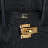 Pre-owned Hermes Birkin 35 Black Togo Gold Hardware