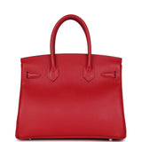 Pre-owned Hermes Birkin 30 Rouge Casaque Epsom Palladium Hardware