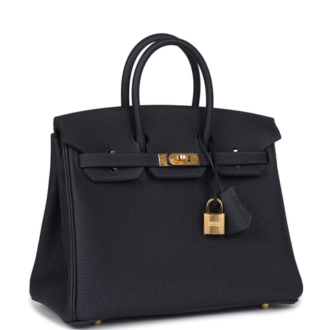 Hermes Birkin 25 Caban Togo Gold Hardware