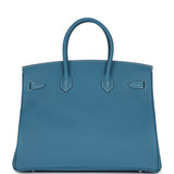 Hermes Birkin 35 Blue Jean Togo Palladium Hardware