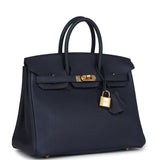 Hermes Birkin 25 Bleu Nuit Togo Gold Hardware