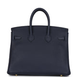 Hermes Birkin 25 Bleu Nuit Togo Gold Hardware