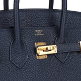 Hermes Birkin 25 Bleu Nuit Togo Gold Hardware