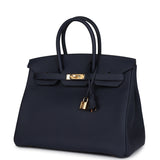 Hermes Birkin 35 Bleu Nuit Togo Gold Hardware