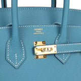 Hermes Birkin Sellier 25 Blue Jean Epsom Gold Hardware