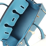 Hermes Birkin Sellier 25 Blue Jean Epsom Gold Hardware