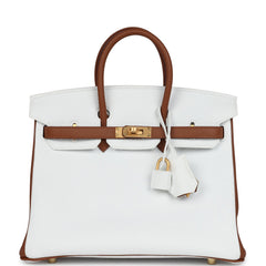Hermes Special Order (HSS) Birkin 25 White and Gold Clemence Brushed Gold Hardware