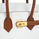 Hermes Special Order (HSS) Birkin 25 White and Gold Clemence Brushed Gold Hardware