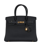 Hermes Birkin 30 Black Togo Gold Hardware