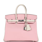 Hermes Special Order (HSS) Birkin 25 Rose Sakura and Nata Chevre Palladium Hardware