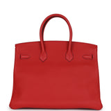 Pre-owned Hermes Birkin 35 Rouge Tomate Togo Gold Hardware