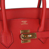 Pre-owned Hermes Birkin 35 Rouge Tomate Togo Gold Hardware