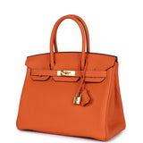 Hermes Birkin 30 Orange Togo Gold Hardware