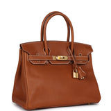 Hermes Birkin 30 Fauve Barenia Faubourg Gold Hardware