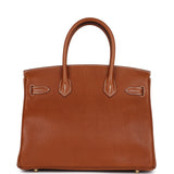 Hermes Birkin 30 Fauve Barenia Faubourg Gold Hardware