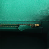 Hermes Birkin 25 Emerald Shiny Porosus Crocodile Gold Hardware