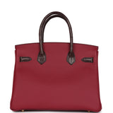 Hermes Birkin 30 Rouge Sellier Matte Niloticus Crocodile and Rubis Togo Touch Permabrass Hardware