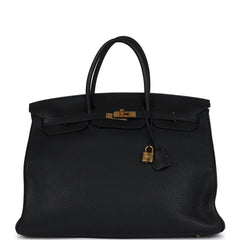 Pre-owned Hermes Birkin 40 Black Togo Gold Hardware