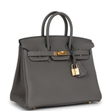 Hermes Birkin 25 Gris Meyer Togo Gold Hardware