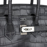 Hermes Birkin 25 Graphite Matte Alligator Palladium Hardware