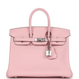 Hermes Birkin 25 Rose Sakura Swift Palladium Hardware