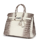 Hermes Birkin 25 Himalaya Niloticus Crocodile Palladium Hardware