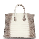 Hermes Birkin 25 Himalaya Niloticus Crocodile Palladium Hardware